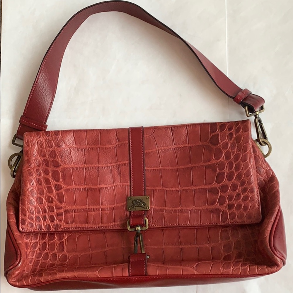 Authentic BURBERRY LONDON Crocodile Embossed Bag